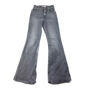 Levis Premium Jeans Men 24 Black Solid 70s High Flare Denim Hippie Revival Disco